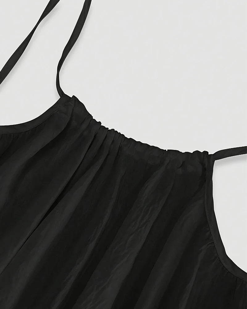 Yksivärinen selkämys Cami-mekko naisille